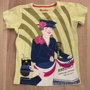 Piccolina Eleanor Roosevelt Graphic Tee - Yellow